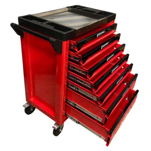 BRUNEL Tools 7 Drawer Caster Mounted Roller Tool Chest Cabinet - Red