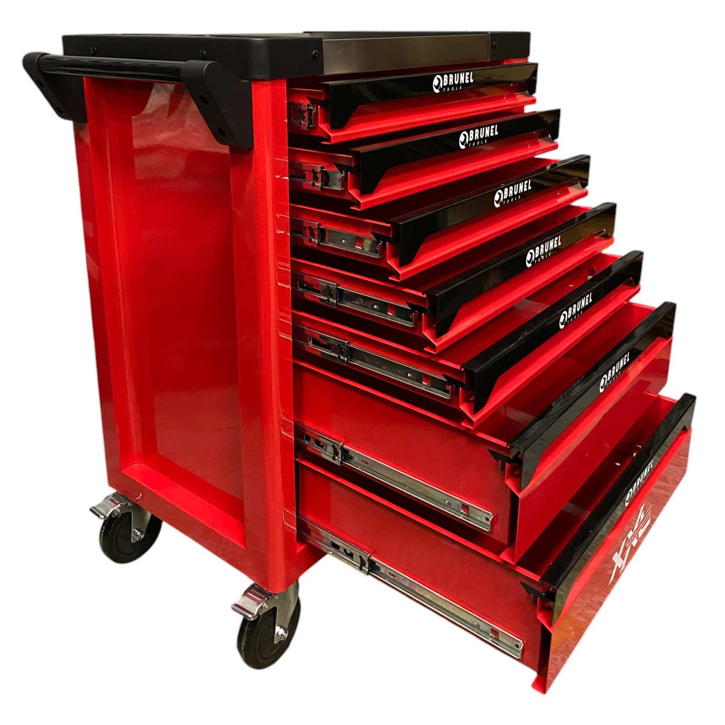 BRUNEL Tools 7 Drawer Caster Mounted Roller Tool Chest Cabinet - Red