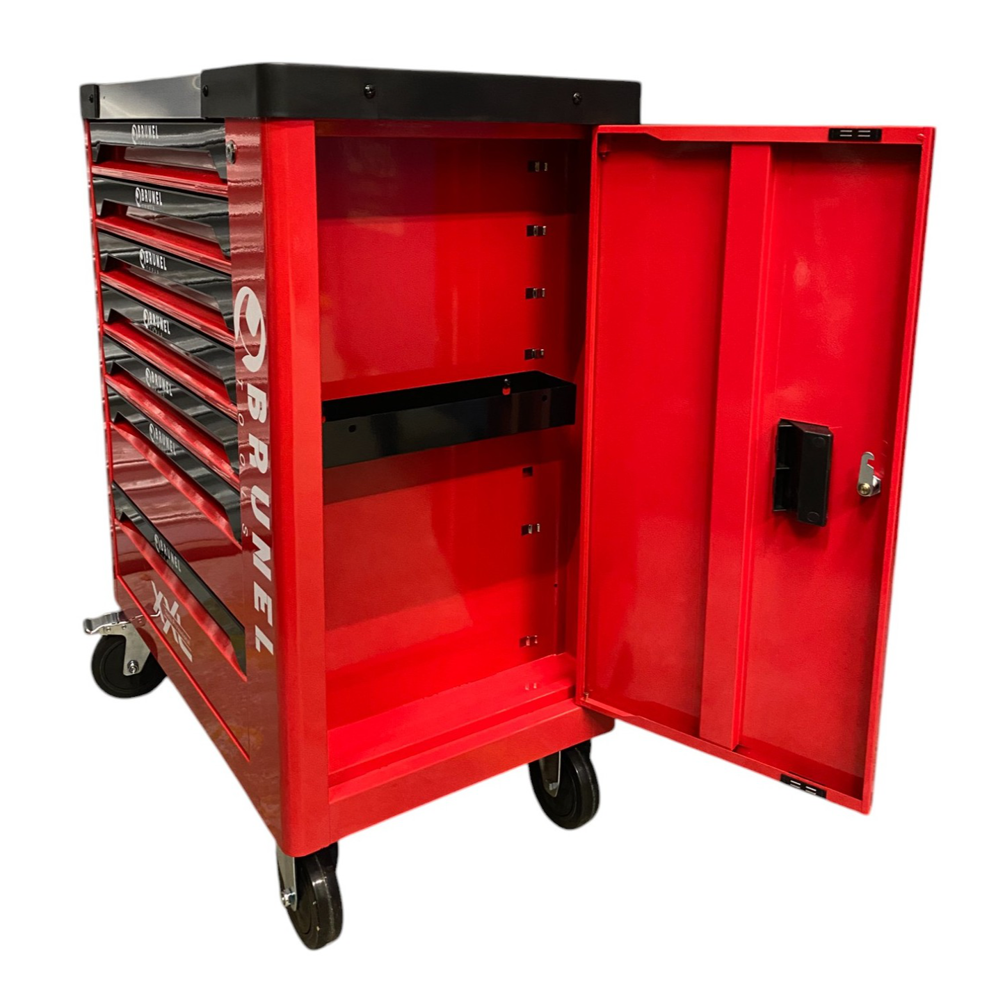BRUNEL Tools 7 Drawer Caster Mounted Roller Tool Chest Cabinet - Red