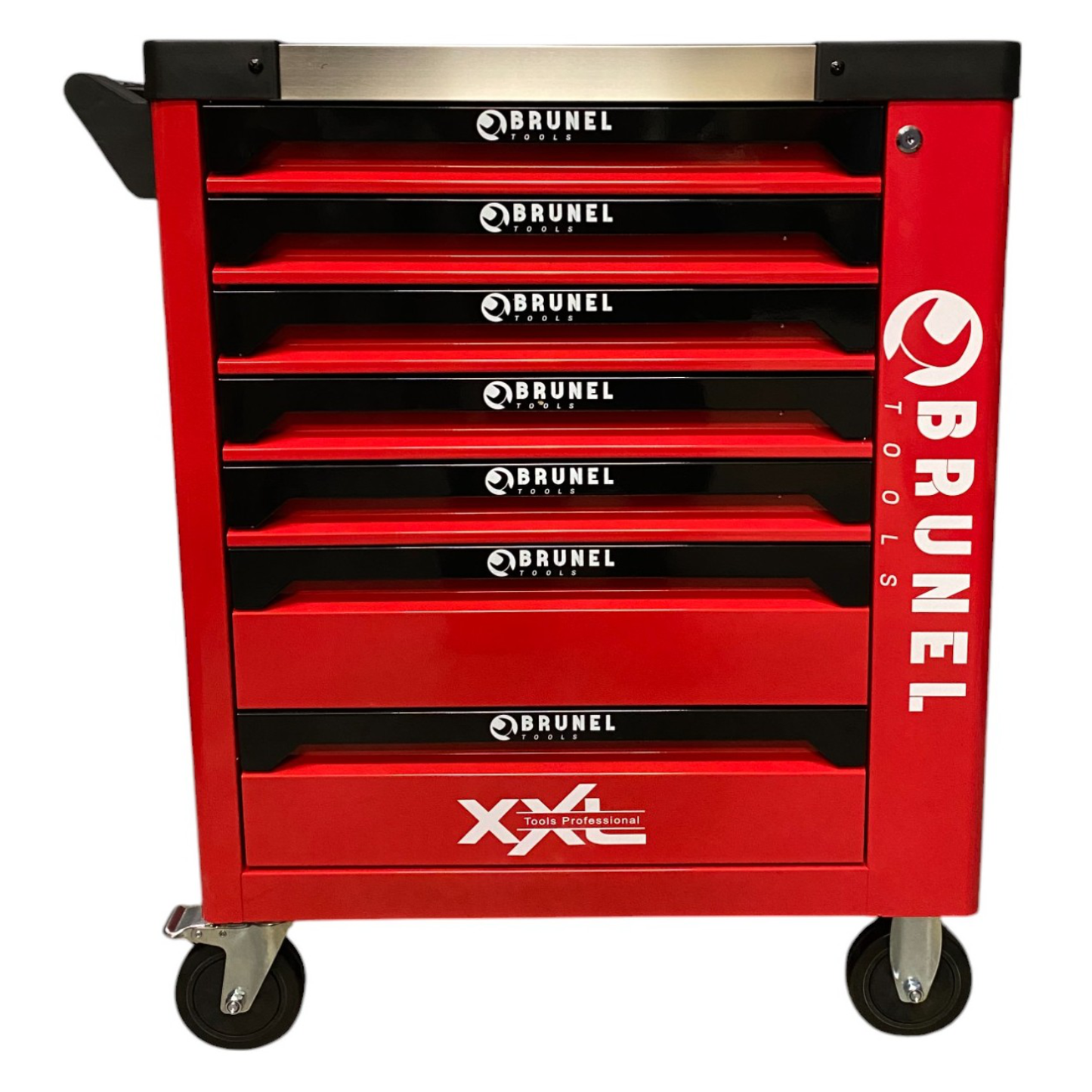 BRUNEL Tools 7 Drawer Caster Mounted Roller Tool Chest Cabinet - Red