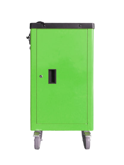 BRUNEL Tools 7 Drawer Caster Mounted Roller Tool Chest Cabinet with 6 Fully Stocked Drawers - 249 Pieces - Hi-Vis Green