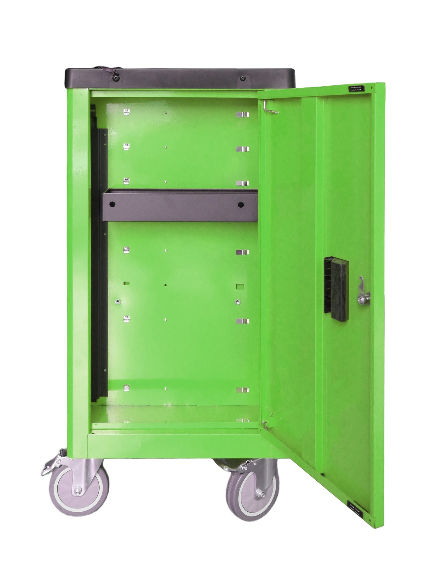 BRUNEL Tools 7 Drawer Caster Mounted Roller Tool Chest Cabinet with 6 Fully Stocked Drawers - 249 Pieces - Hi-Vis Green