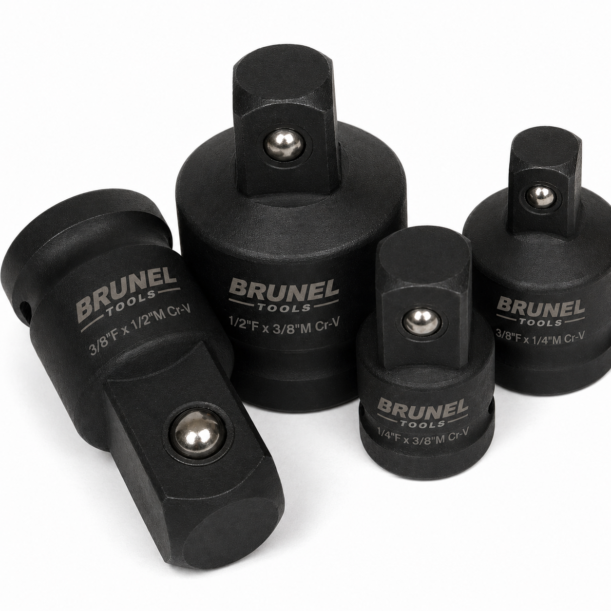 BRUNEL Tools 4 Piece Impact Adaptor Set 1/4" 3/8" 1/2" step up/down reducer BR3003