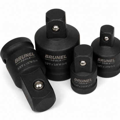 BRUNEL Tools 4 Piece Impact Adaptor Set 1/4" 3/8" 1/2" step up/down reducer BR3003