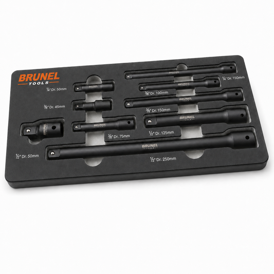 BRUNEL Tools 9PC IMPACT EXTENSION BAR SET 1/4" 3/8" 1/2" BR3006