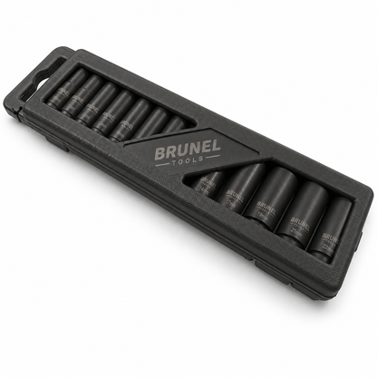 BRUNEL Tools 13pc 1/2 dr 6pt Deep Impact Sockets Metric 13 - 32mm BR3004