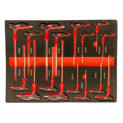 BRUNEL Tools 7 Drawer Caster Mounted Roller Tool Chest Cabinet with 6 Fully Stocked Drawers - 249 Pieces - Red