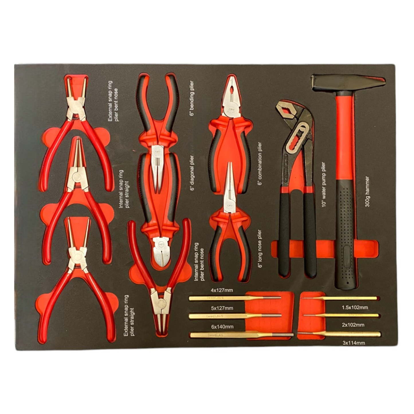 BRUNEL Tools 7 Drawer Caster Mounted Roller Tool Chest Cabinet with 6 Fully Stocked Drawers - 249 Pieces - Red
