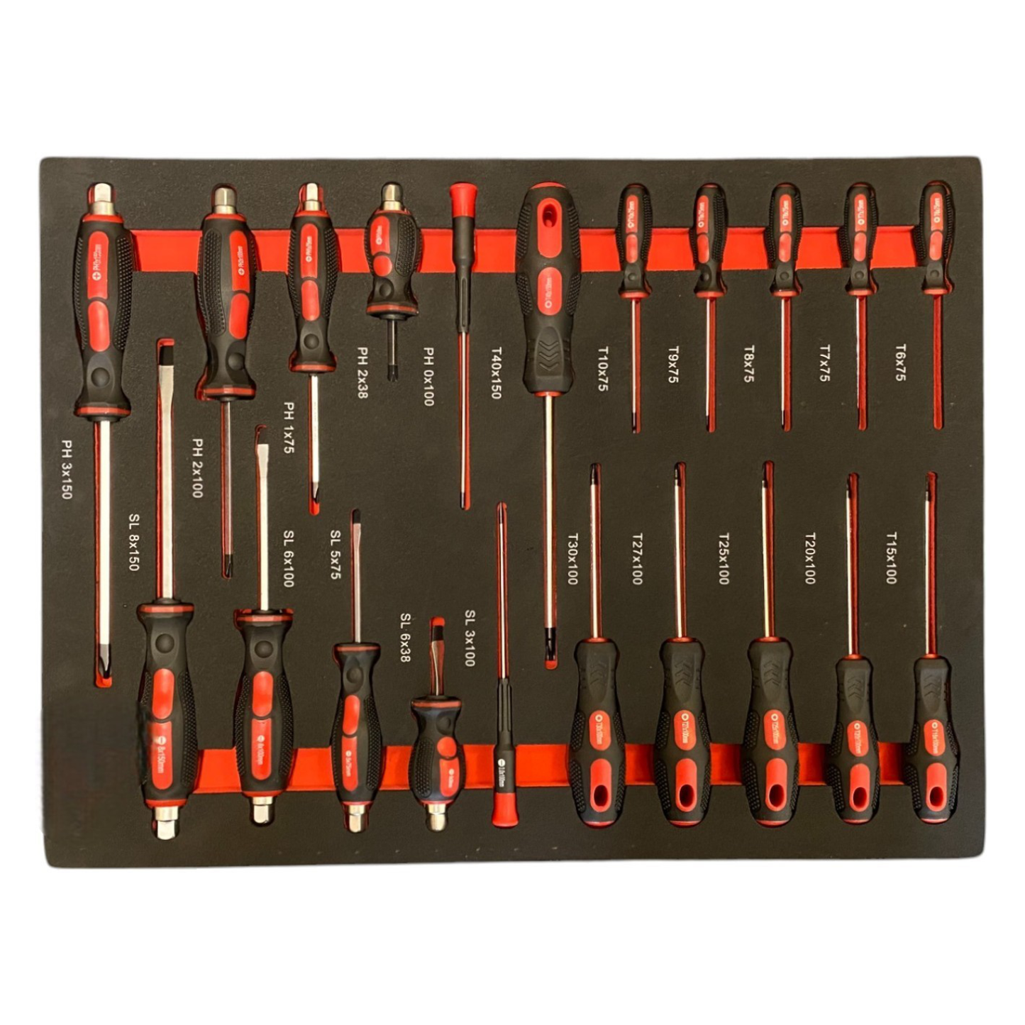 BRUNEL Tools 7 Drawer Caster Mounted Roller Tool Chest Cabinet with 6 Fully Stocked Drawers - 249 Pieces - Red